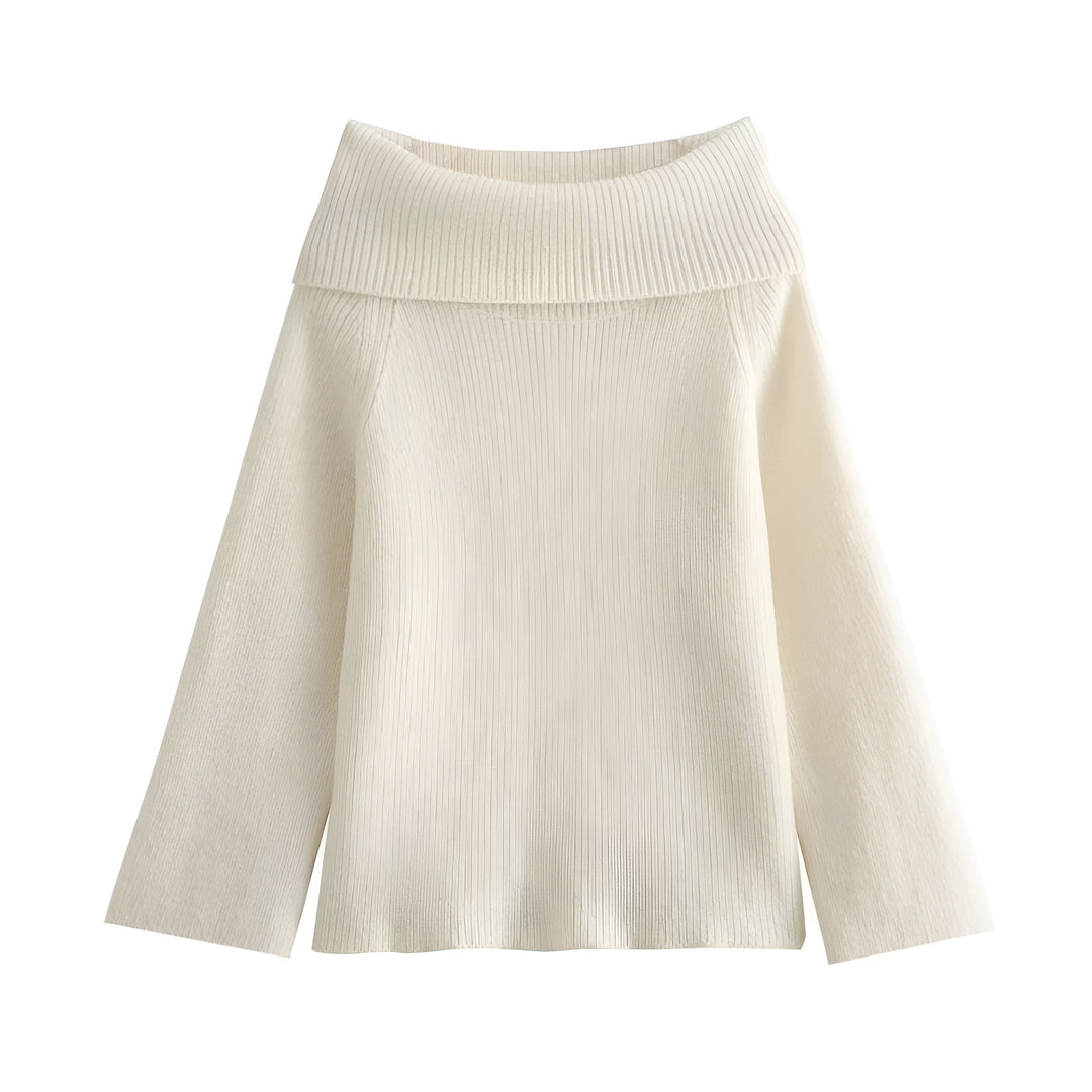 Xena - Schlichter schulterfreier Strickpullover