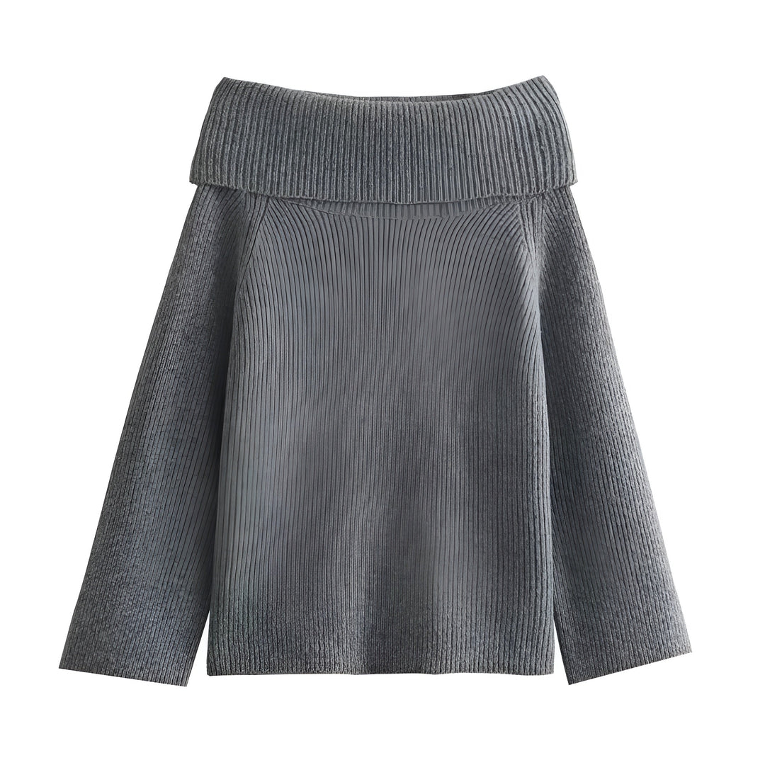 Xena - Schlichter schulterfreier Strickpullover