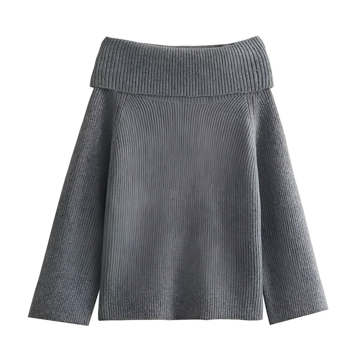 Xena - Schlichter schulterfreier Strickpullover