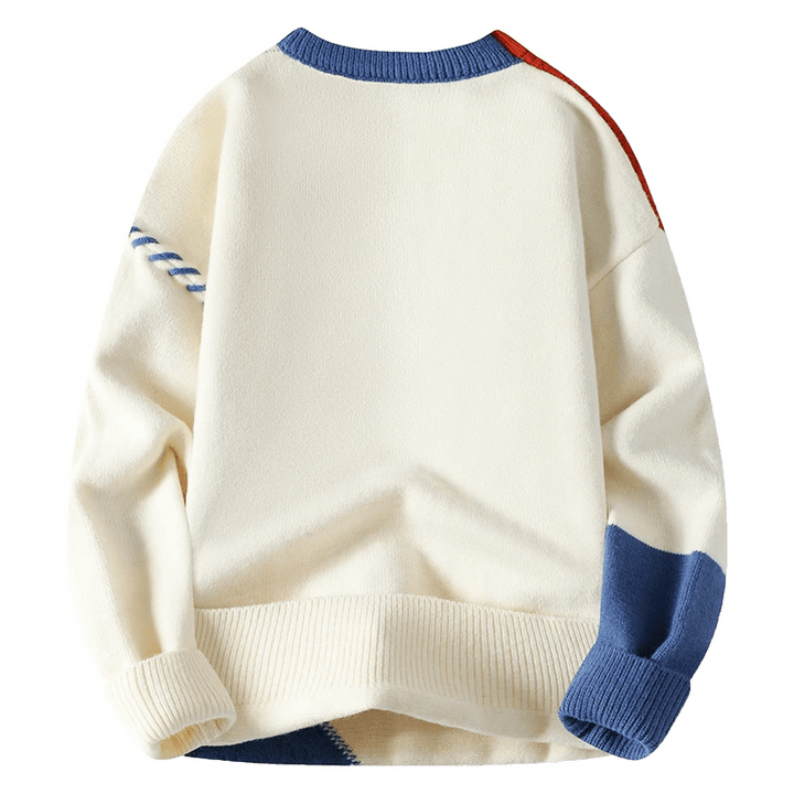 Anton | Herren Trendiger Pullover mit Patch-Design