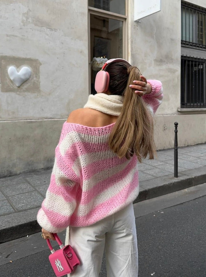 Zada - Gestreifter Pullover mit lockerer Passform