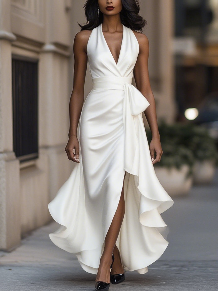 Zelara | Dramatisches Festliches Maxikleid mit Hohem Schlitz
