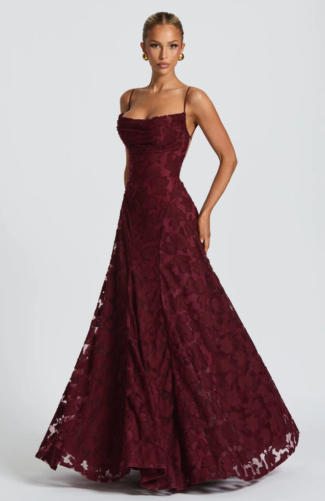 Zelira | Elegantes Maxikleid Festlich mit Spitzen-Details 0