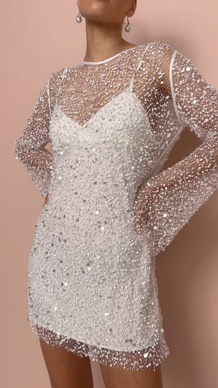 Zita | Figurschmeichelndes und funkelndes Partykleid für Damen 0