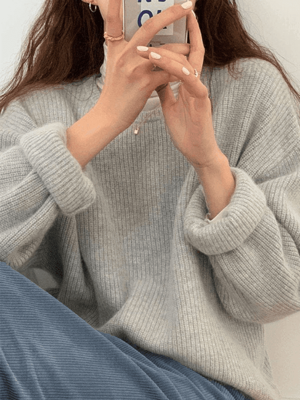 Zoey - Unifarbener Pullover mit Rundhalsausschnitt