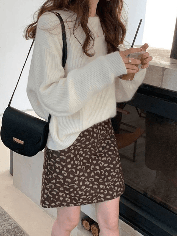 Zoey - Unifarbener Pullover mit Rundhalsausschnitt