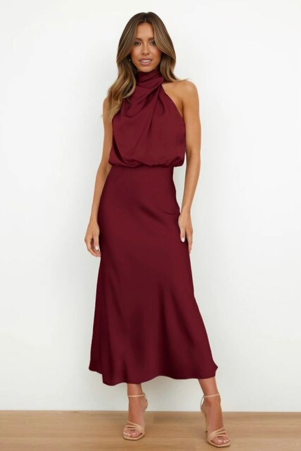 Doris | Damen Schickes Neckholder Abendkleid