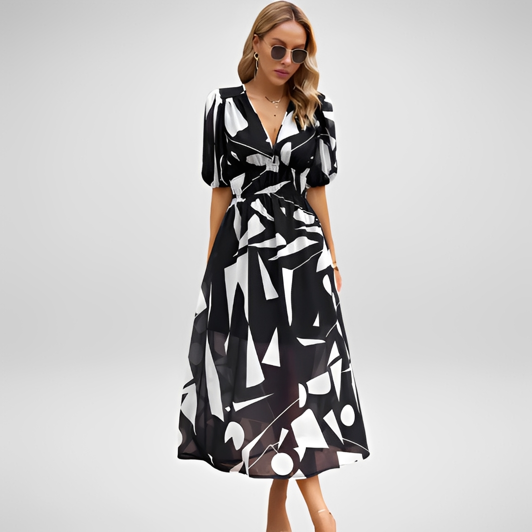 Airis - Elegantes Sommerkleid mit V-Ausschnitt für Frauen
