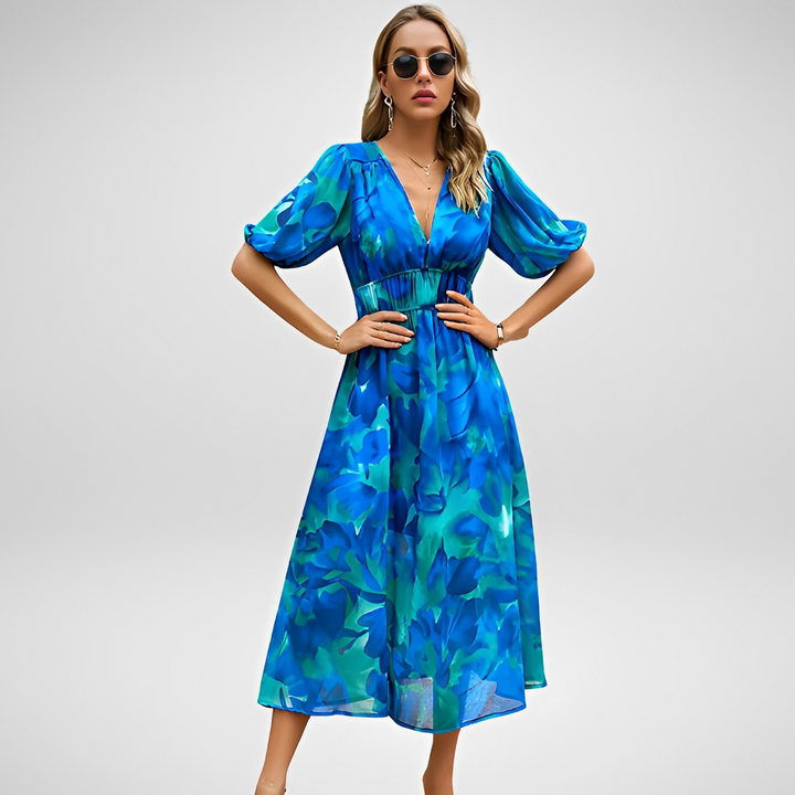 Airis - Elegantes Sommerkleid mit V-Ausschnitt für Frauen