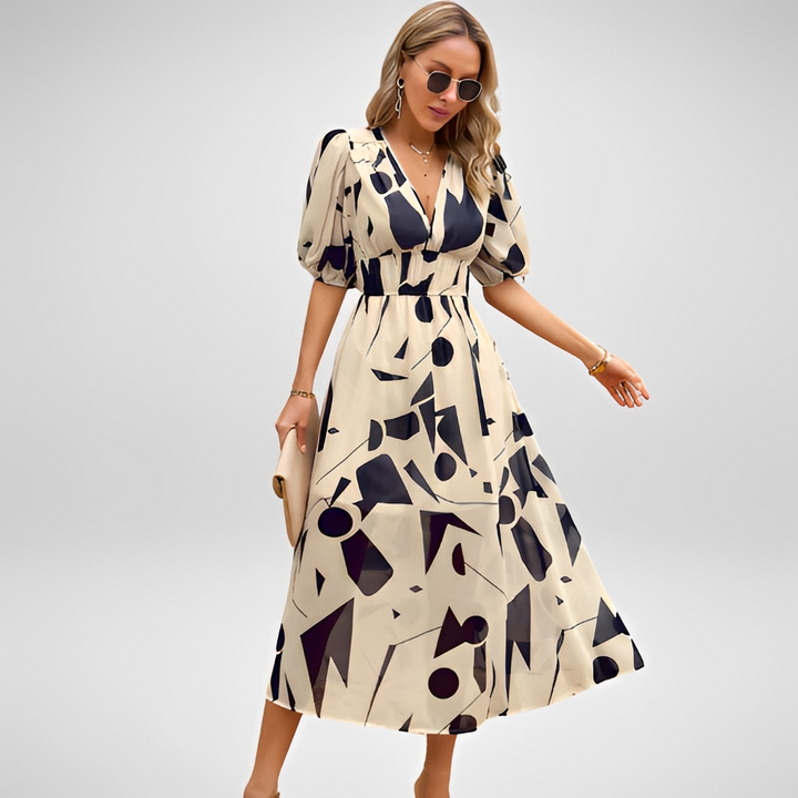 Airis - Elegantes Sommerkleid mit V-Ausschnitt für Frauen