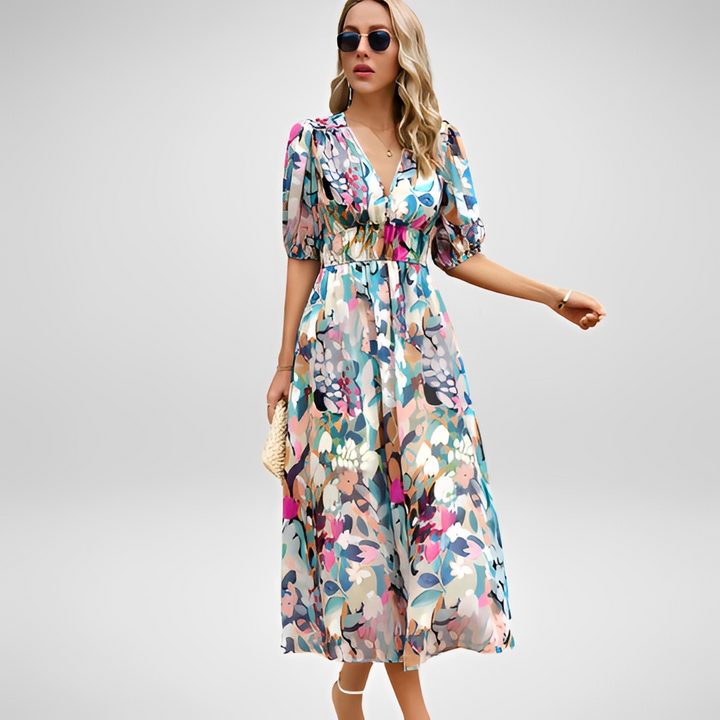 Airis - Elegantes Sommerkleid mit V-Ausschnitt für Frauen