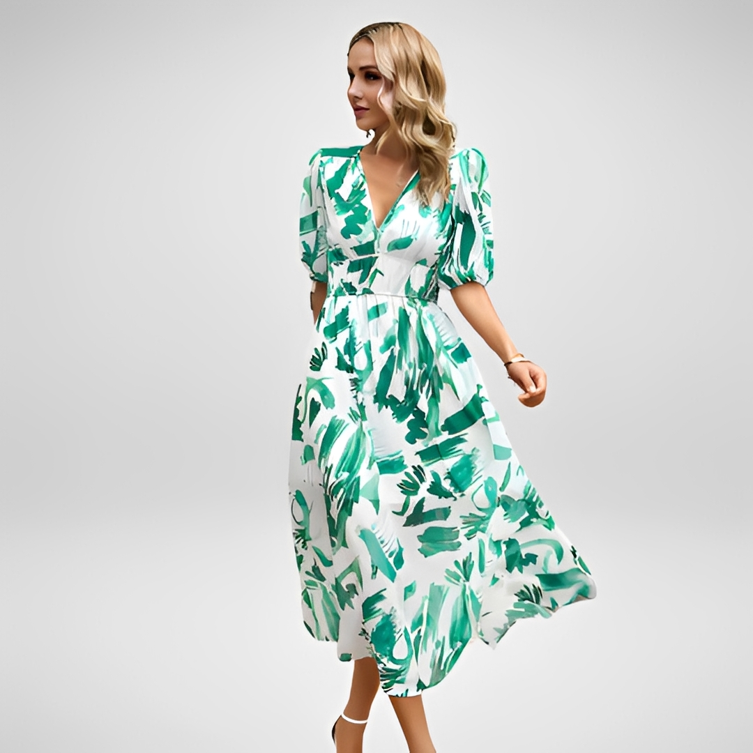 Airis - Elegantes Sommerkleid mit V-Ausschnitt für Frauen