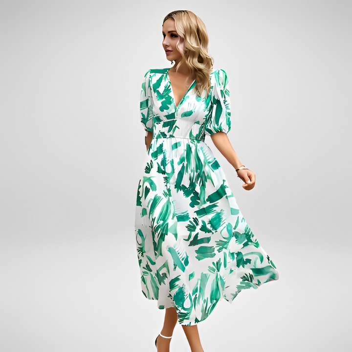 Airis - Elegantes Sommerkleid mit V-Ausschnitt für Frauen