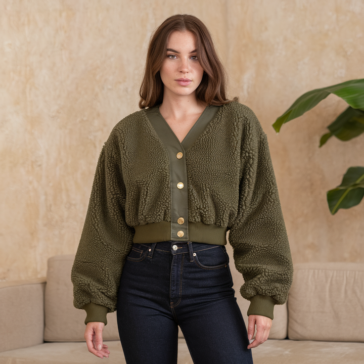 Cardigan Donna in Lana dAgnello Morbida Lavorata a Maglia