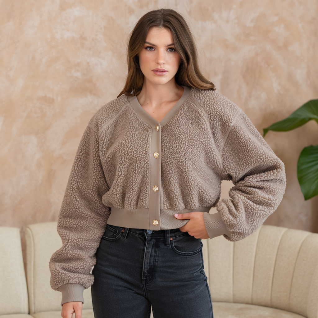 Cardigan Donna in Lana dAgnello Morbida Lavorata a Maglia - Vesarelli