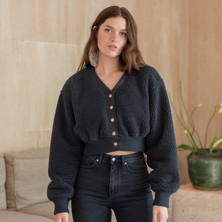 Cardigan Donna in Lana dAgnello Morbida Lavorata a Maglia