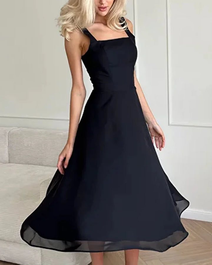 Damenkleid midilang mit Spaghettiträgern