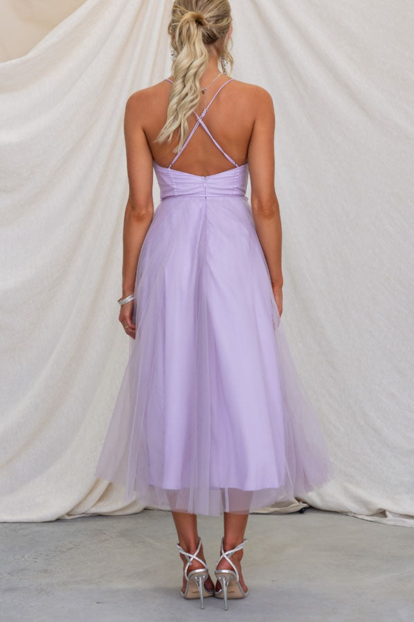 Sandra – Women Chiffon Suspenders Tulle Dress - Image 19