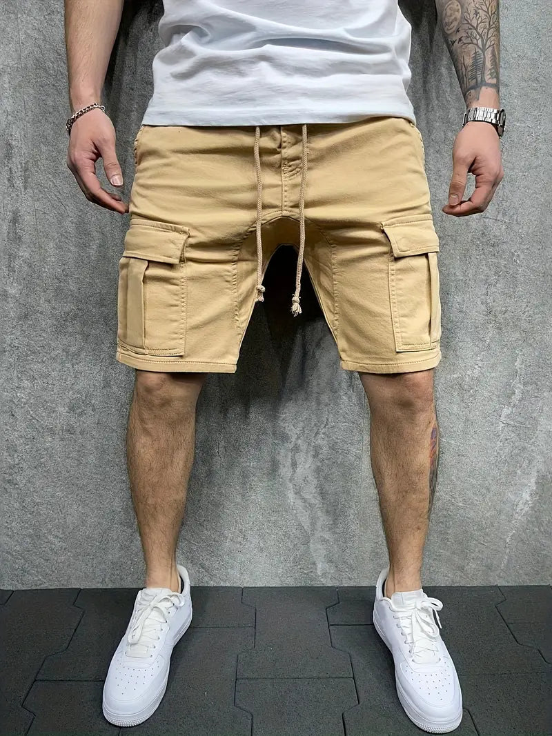Christian | Herren Cargo Shorts mit Kordelzug und Utility Taschen