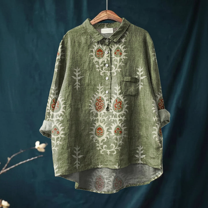 Amita | Vintage-Bluse mit Blumenmuster – Bluse Damen
