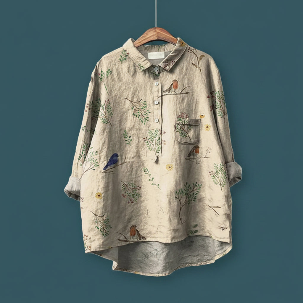 Amita | Vintage-Bluse mit Blumenmuster – Bluse Damen