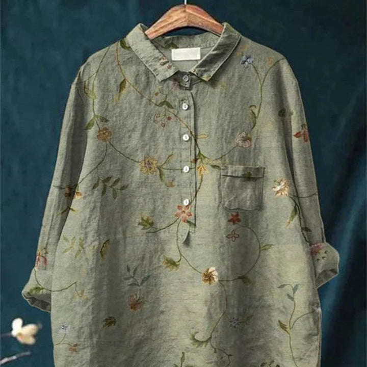 Amita | Vintage-Bluse mit Blumenmuster – Bluse Damen
