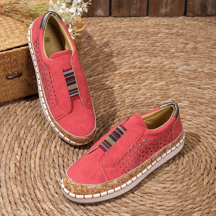 Slip-On Freizeitschuhe Damen perforiert