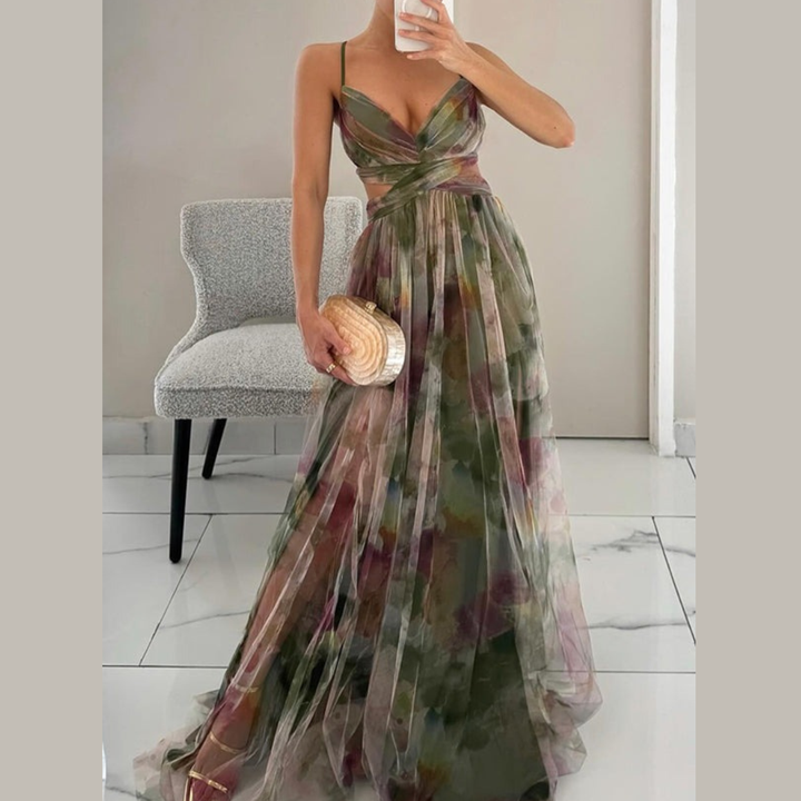 Abendkleid mit Blumen – Maxi-Kleid für besondere Anlässe