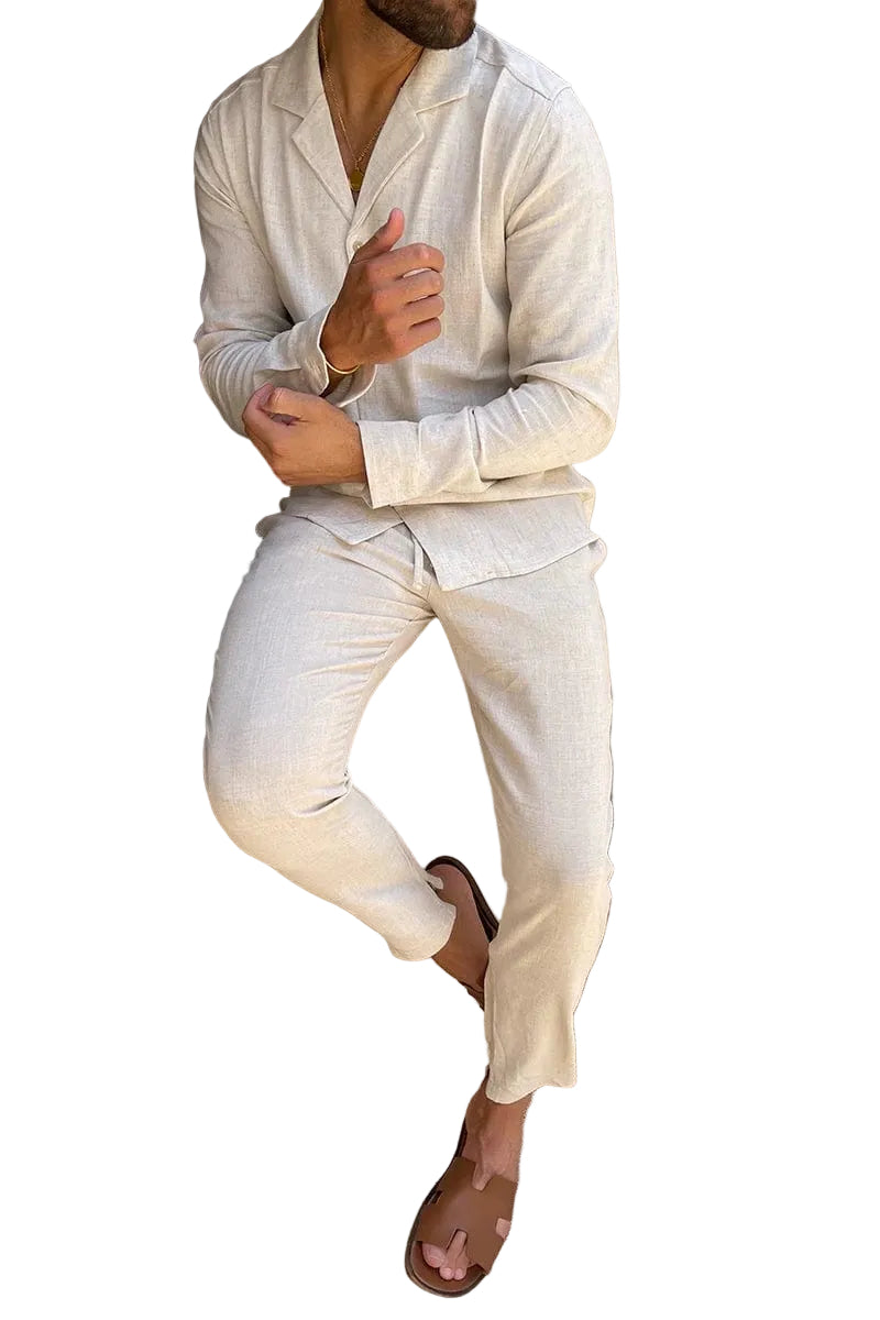 Abgestimmtes Herrenhemd- und Hosen-Set-Men Sets-Alpenkind