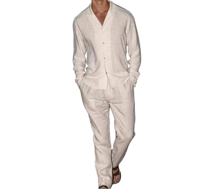 Abgestimmtes Herrenhemd- und Hosen-Set-Men Sets-Alpenkind