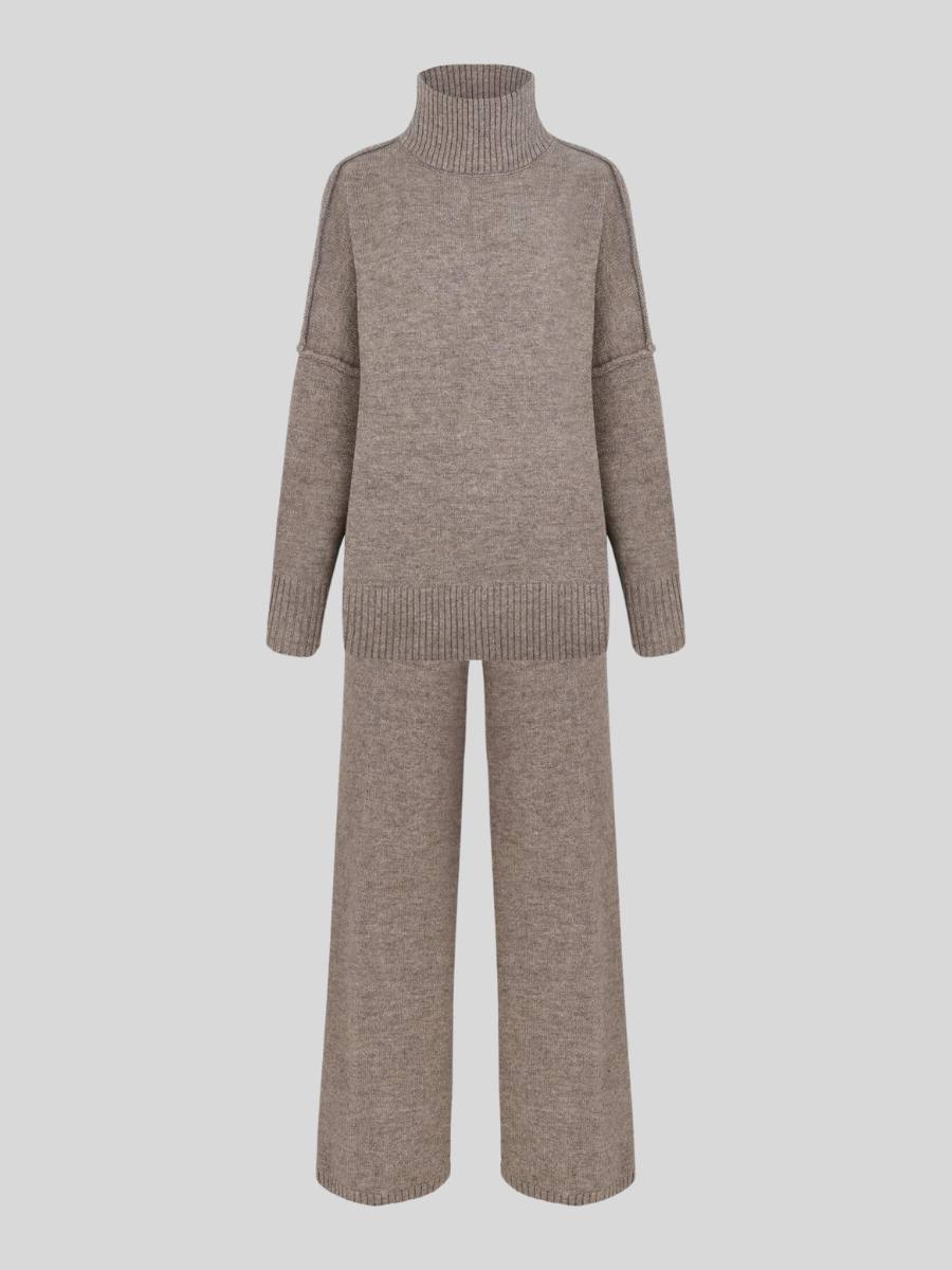 Eva | Damen Gemütliches Oversize Strickpullover Lounge-Set