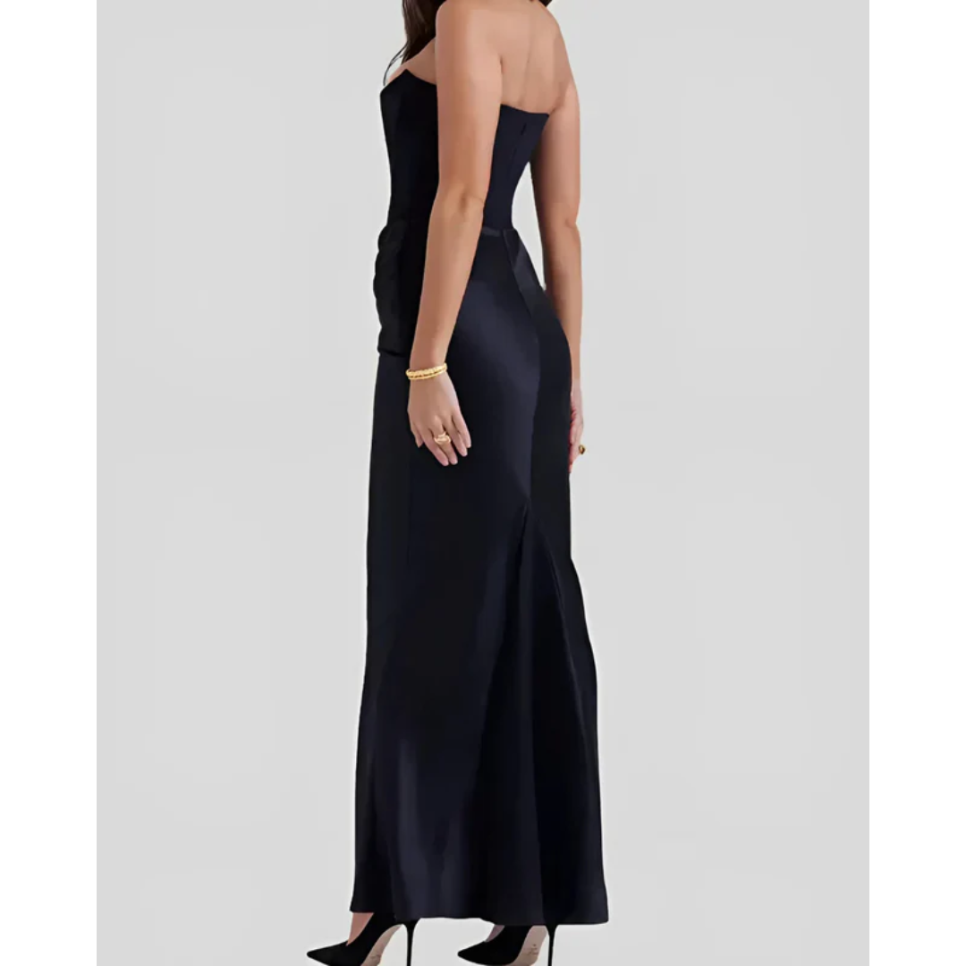 Adelgunde | Damen Maxi Kleid Für Hochzeitsgast Drapiert