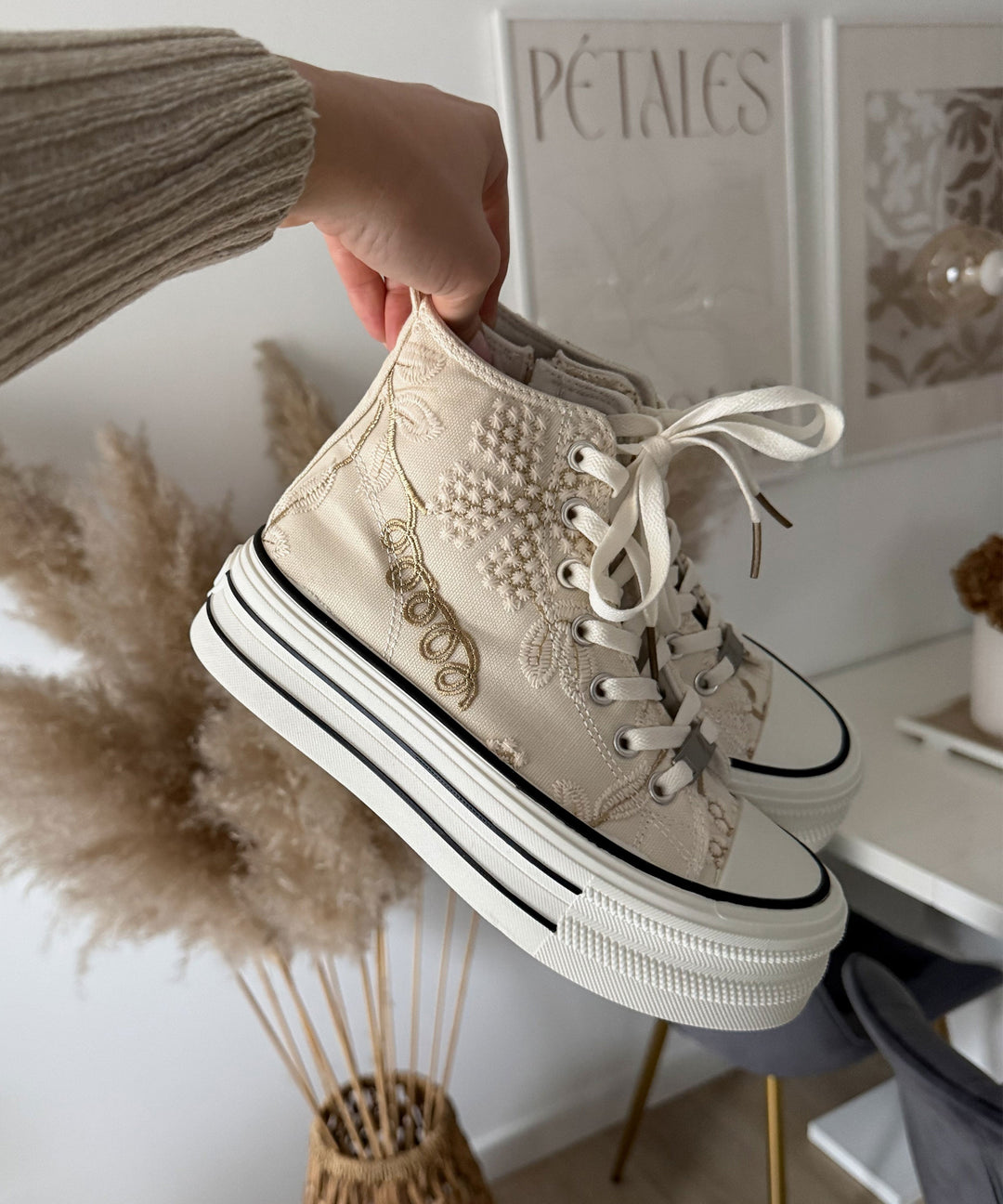 Plateau Sneaker Adi Beige
