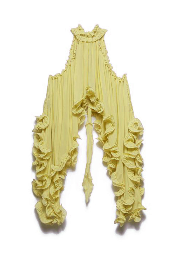 Damen-Haltertop aus Chiffon mit Rüschen, A-Linie