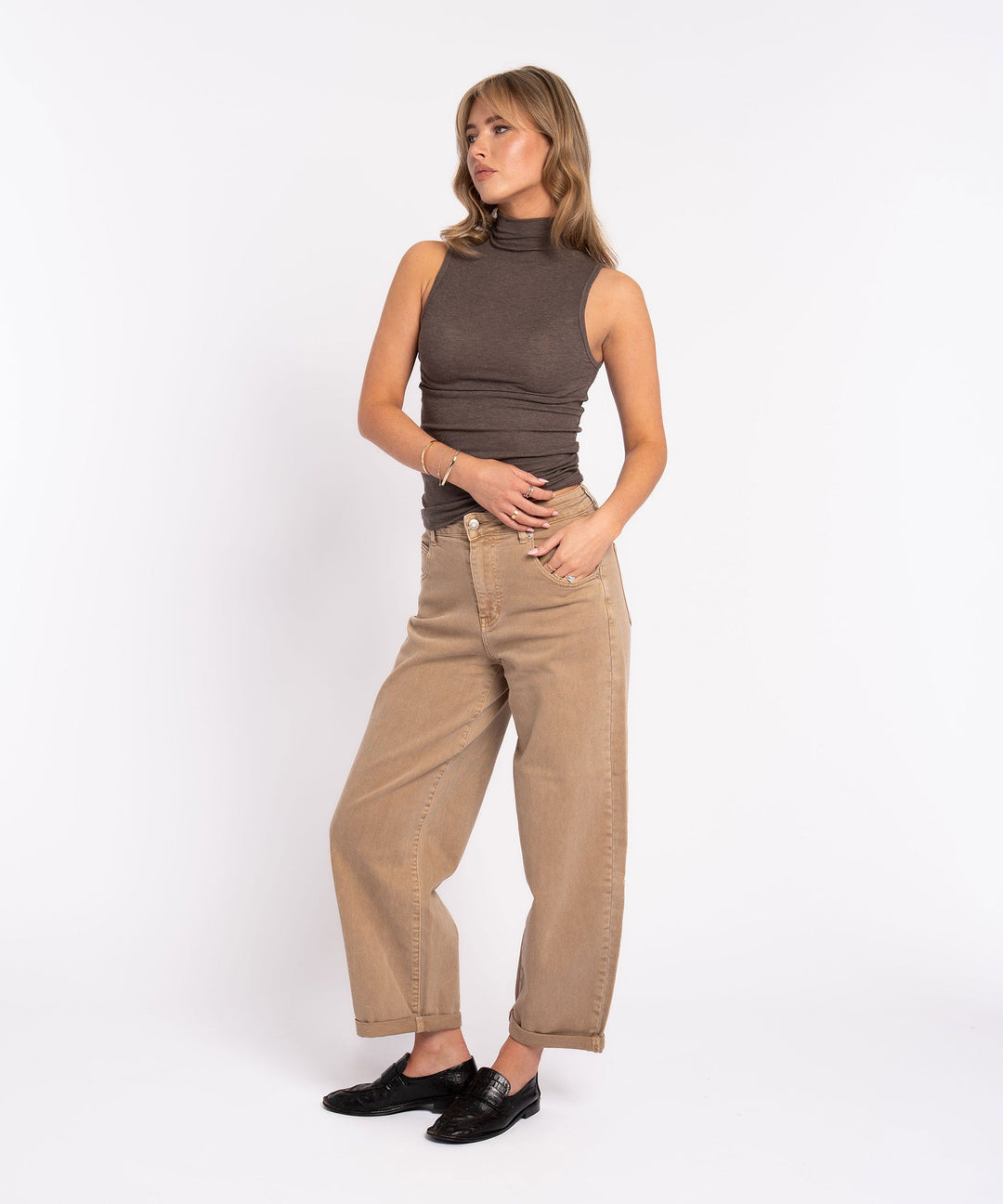 Stretch Balloon Jeans Aleno Camel Ladypolitan ♡