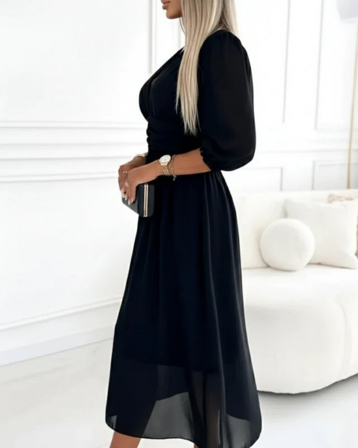 Alena | Damen Sommerkleid Midi mit 3/4 Ärmel