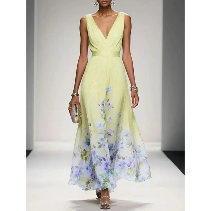 Alva | Damen Maxi Kleid Für Hochzeitsgast Mit Blumenmuster