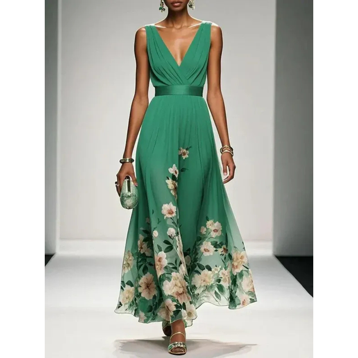 Alva | Damen Maxi Kleid Für Hochzeitsgast Mit Blumenmuster