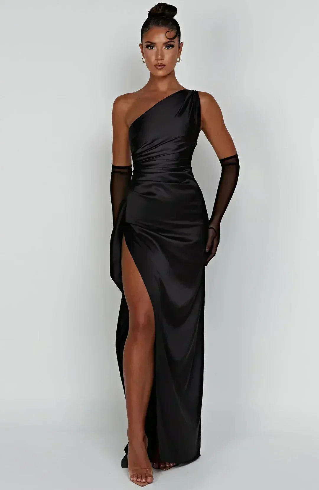 Lisa – Elegant Satin One-Shoulder Dress for Women - Image 4