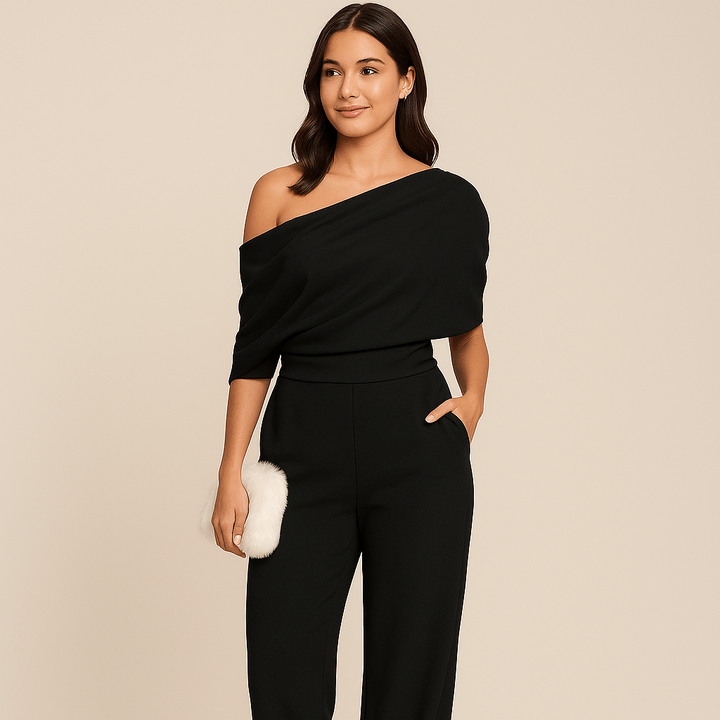 Weit geschnittener Jumpsuit für Damen mit Gürtel