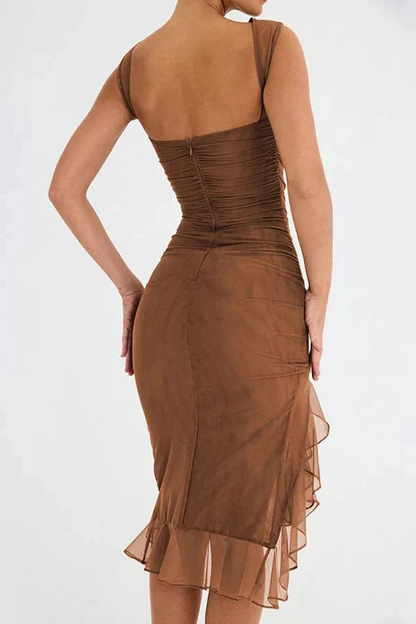Charlotte Kleid – Elegantes Midi-Kleid aus Stretch-Mesh
