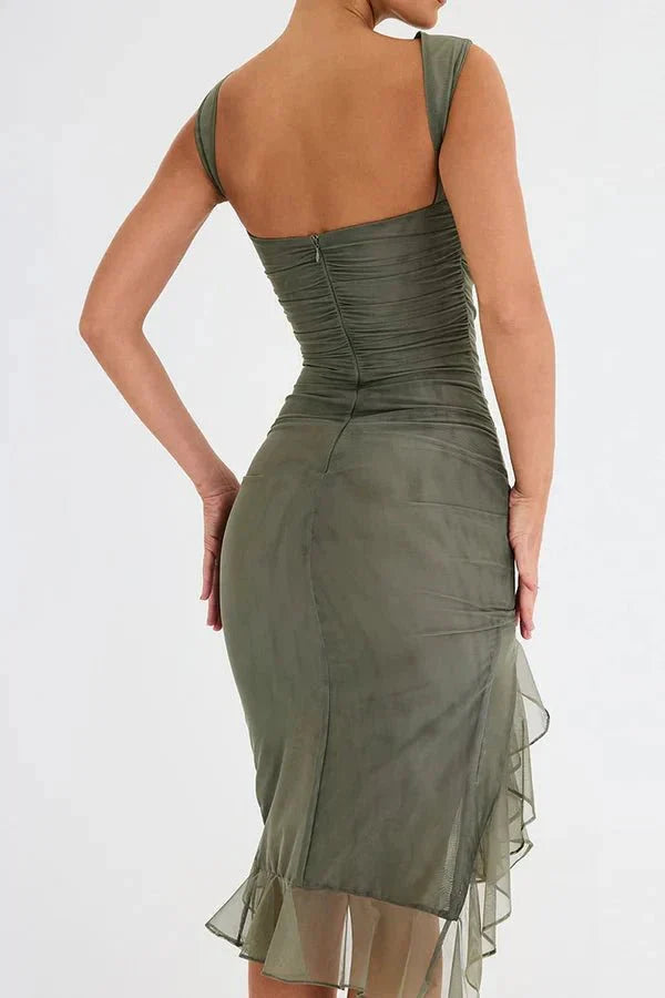 Charlotte Kleid – Elegantes Midi-Kleid aus Stretch-Mesh