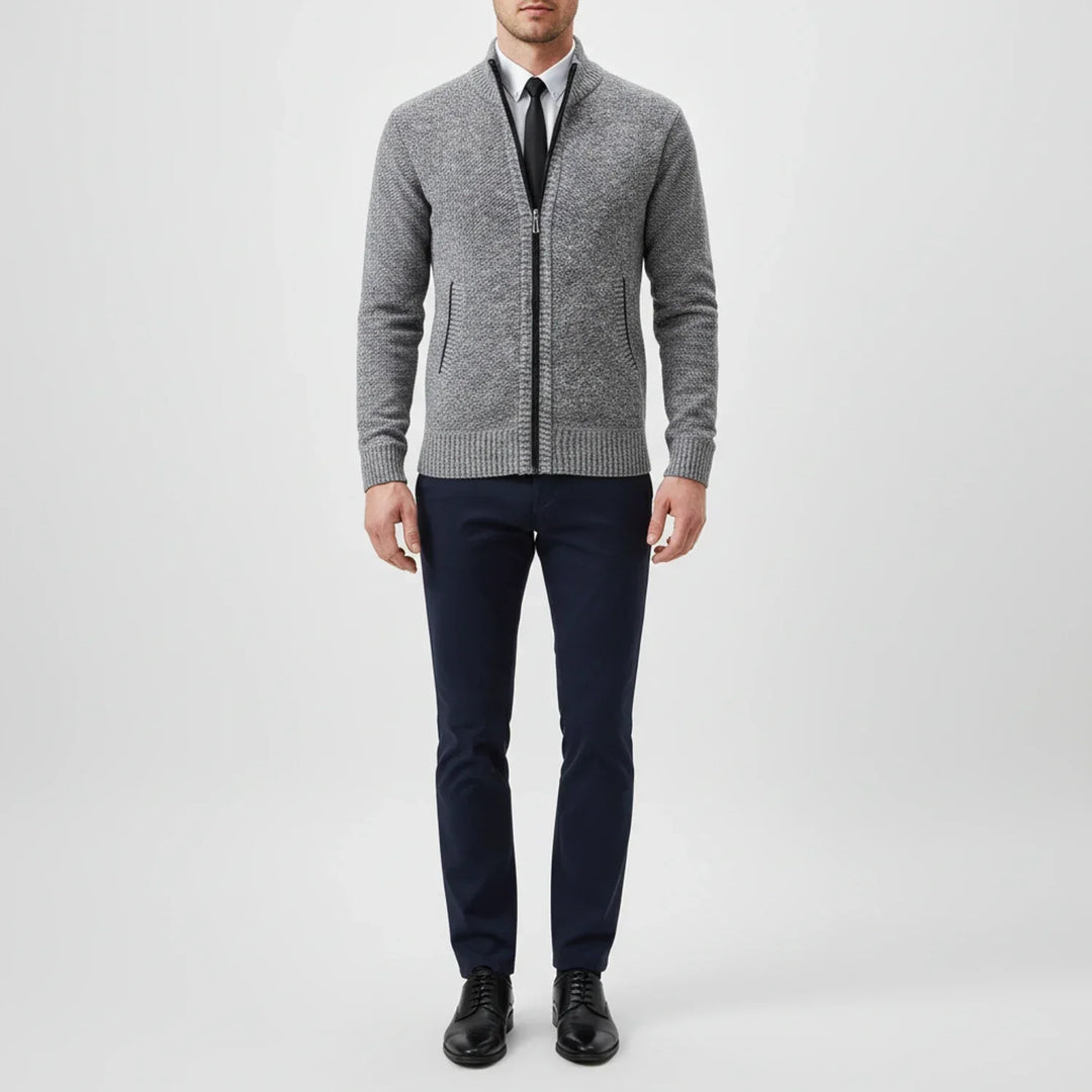 Christian | Herren Strickjacke mit Reißverschluss vorne