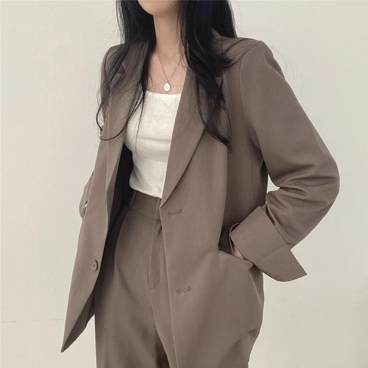 Maria | Damen Zweiteiliges Maßgeschneidertes Anzug-Set mit Langem Blazer