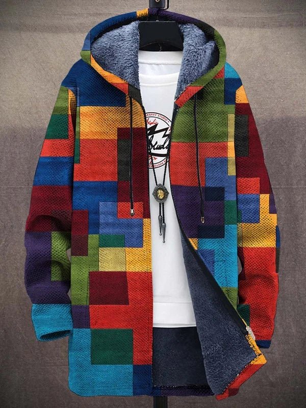 Kapuzencardigan | Geometrisches Muster