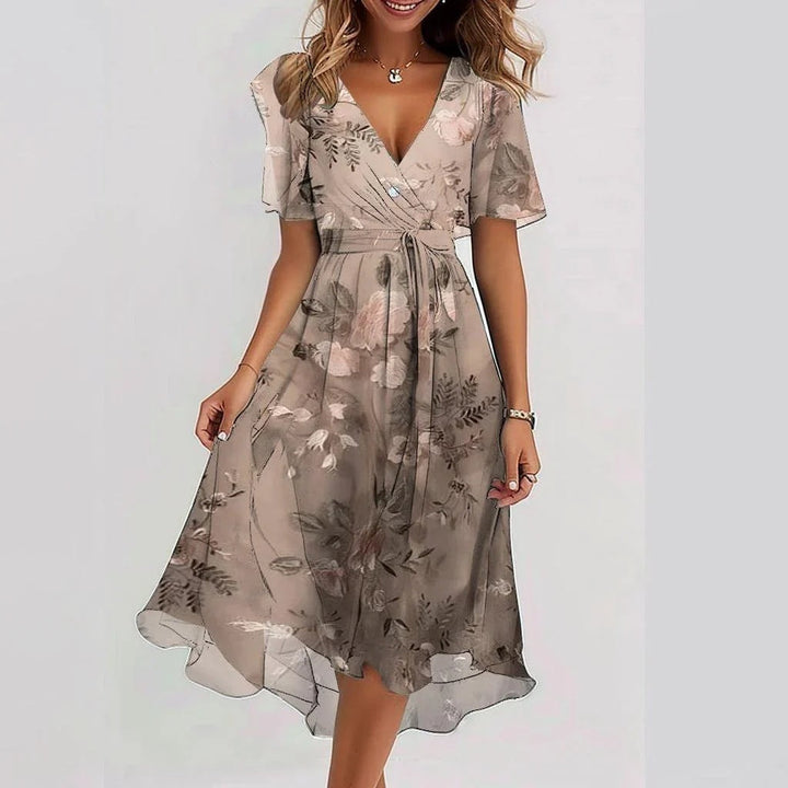 Emma – Stilvolles florales Midikleid