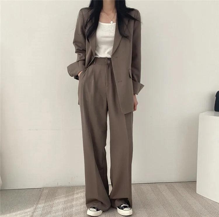 Maria | Damen Zweiteiliges Maßgeschneidertes Anzug-Set mit Langem Blazer