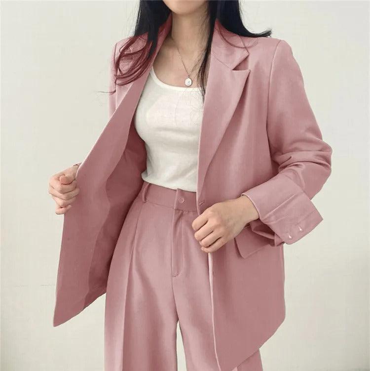 Maria | Damen Zweiteiliges Maßgeschneidertes Anzug-Set mit Langem Blazer