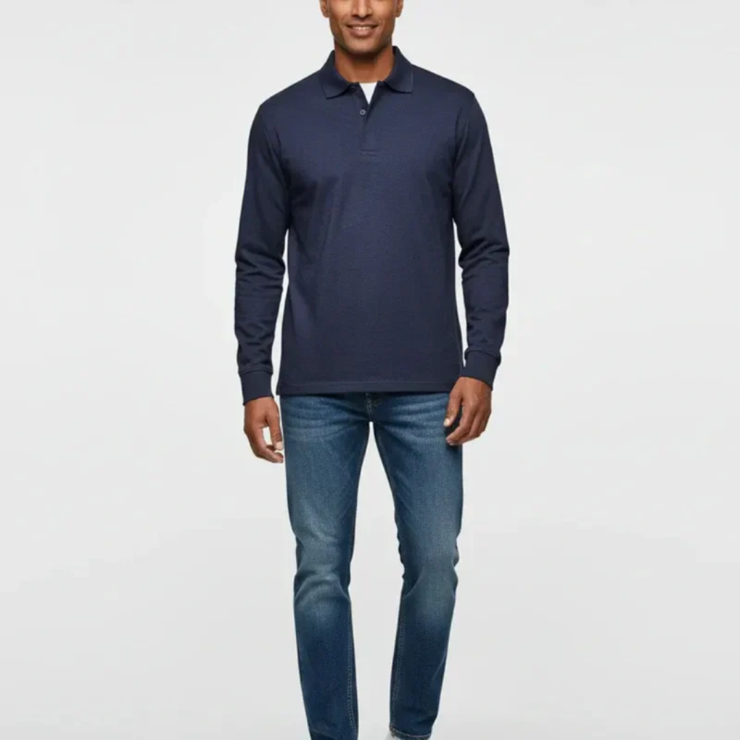 Bennet | Herren Poloshirt Schlicht Langarm Freizeit