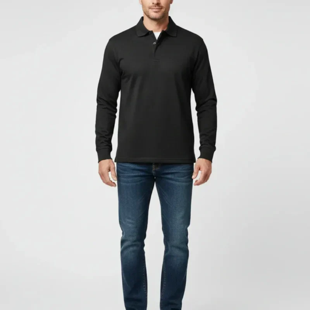 Bennet | Herren Poloshirt Schlicht Langarm Freizeit